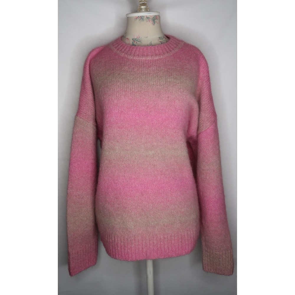 rag & bone Holly Ombre Pink Crewneck Sweater Alpaca Blend Women's Size Large EUC